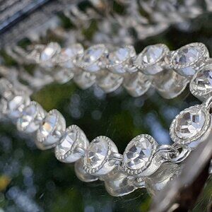 Crystal Rhinestone Tennis Bracelet Silver